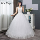 New V-neck Wedding Dresses Simple Off White Sequined Wedding Gown De Novia HS288