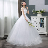 New V-neck Wedding Dresses Simple Off White Sequined Wedding Gown De Novia HS288