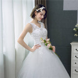 New V-neck Wedding Dresses Simple Off White Sequined Wedding Gown De Novia HS288