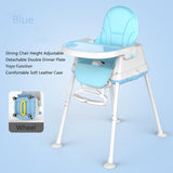 Baby Shining Highchair Dining Chair Feeding Chair Booster Seat With Wheel Feeding Seat Foldable Portable Soft PU Height-adjust