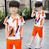 Kids Boys clothes summer outfits Cotton Teenage Boys Clothing casual Suit Children Short Sleeve Shirt Shorts Set 4 6 8 12 Years