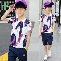 Kids Boys clothes summer outfits Cotton Teenage Boys Clothing casual Suit Children Short Sleeve Shirt Shorts Set 4 6 8 12 Years