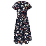 Women Dress Summer V-neck Floral Print Chiffon Dress Boho Style Short Party Beach Dresses Vestidos de fiesta