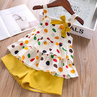 Humor Bear Baby Girl Clothes Hot Summer Children's Girls' Clothing Sets Kids Bay Clothes Toddler Chiffon bowknot coat+Pants 1-4Y