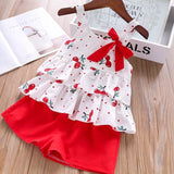 Humor Bear Baby Girl Clothes Hot Summer Children's Girls' Clothing Sets Kids Bay Clothes Toddler Chiffon bowknot coat+Pants 1-4Y