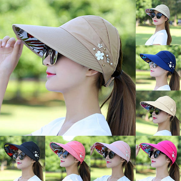 Sun Hats for Women Summer Hat Canvas Beach Hat UV Protection Cap Visors Adjustable Velcro Fishing Panama Chapeu gorra MZ008