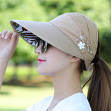 Sun Hats for Women Summer Hat Canvas Beach Hat UV Protection Cap Visors Adjustable Velcro Fishing Panama Chapeu gorra MZ008