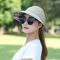Sun Hats for Women Summer Hat Canvas Beach Hat UV Protection Cap Visors Adjustable Velcro Fishing Panama Chapeu gorra MZ008