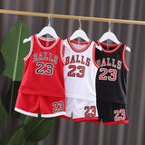 Summer baby BOY girl Basketball nursery ball Clothes T Shirt camisole + Shorts pants children tracksuits 1 2 3 4 5 6 year