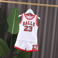 Summer baby BOY girl Basketball nursery ball Clothes T Shirt camisole + Shorts pants children tracksuits 1 2 3 4 5 6 year