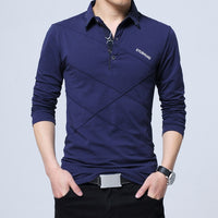 T Shirt Men Long T-shirt Turn-down Stripe Designer T-shirt Slim Fit Loose Casual Cotton T Shirt Male Plus Sizes