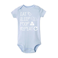 Newborn Summer romper Eat Sleep Poop Repeat Infant Toddler Baby Boy Girl Funny Letter Romper Jumpsuit Clothes Outfit