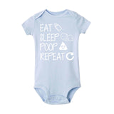 Newborn Summer romper Eat Sleep Poop Repeat Infant Toddler Baby Boy Girl Funny Letter Romper Jumpsuit Clothes Outfit