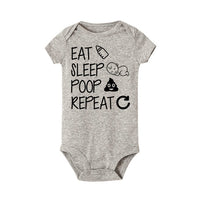 Newborn Summer romper Eat Sleep Poop Repeat Infant Toddler Baby Boy Girl Funny Letter Romper Jumpsuit Clothes Outfit