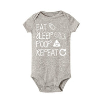 Newborn Summer romper Eat Sleep Poop Repeat Infant Toddler Baby Boy Girl Funny Letter Romper Jumpsuit Clothes Outfit