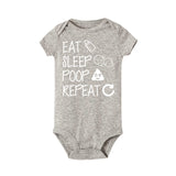 Newborn Summer romper Eat Sleep Poop Repeat Infant Toddler Baby Boy Girl Funny Letter Romper Jumpsuit Clothes Outfit