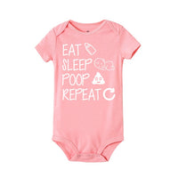Newborn Summer romper Eat Sleep Poop Repeat Infant Toddler Baby Boy Girl Funny Letter Romper Jumpsuit Clothes Outfit