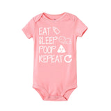 Newborn Summer romper Eat Sleep Poop Repeat Infant Toddler Baby Boy Girl Funny Letter Romper Jumpsuit Clothes Outfit