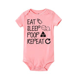 Newborn Summer romper Eat Sleep Poop Repeat Infant Toddler Baby Boy Girl Funny Letter Romper Jumpsuit Clothes Outfit