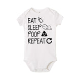 Newborn Summer romper Eat Sleep Poop Repeat Infant Toddler Baby Boy Girl Funny Letter Romper Jumpsuit Clothes Outfit