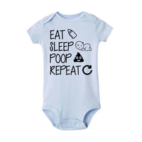Newborn Summer romper Eat Sleep Poop Repeat Infant Toddler Baby Boy Girl Funny Letter Romper Jumpsuit Clothes Outfit