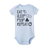 Newborn Summer romper Eat Sleep Poop Repeat Infant Toddler Baby Boy Girl Funny Letter Romper Jumpsuit Clothes Outfit