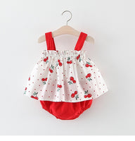 New Newborn Baby Girls Clothes Sleeveless Dress+Briefs 2PCS Outfits Set Striped Printed Cute Clothing Sets Summer Sunsuit 0-24M