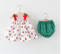 New Newborn Baby Girls Clothes Sleeveless Dress+Briefs 2PCS Outfits Set Striped Printed Cute Clothing Sets Summer Sunsuit 0-24M