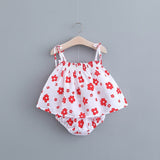 New Newborn Baby Girls Clothes Sleeveless Dress+Briefs 2PCS Outfits Set Striped Printed Cute Clothing Sets Summer Sunsuit 0-24M