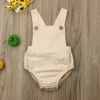 Summer Newborn Baby Girl Boy Cotton Solid Cute Bottom Romper Sleeveless Jumpsuit Infant One-pieces Suspender Outfit Clothes