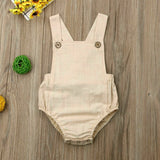 Summer Newborn Baby Girl Boy Cotton Solid Cute Bottom Romper Sleeveless Jumpsuit Infant One-pieces Suspender Outfit Clothes