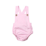 Summer Newborn Baby Girl Boy Cotton Solid Cute Bottom Romper Sleeveless Jumpsuit Infant One-pieces Suspender Outfit Clothes