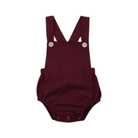 Summer Newborn Baby Girl Boy Cotton Solid Cute Bottom Romper Sleeveless Jumpsuit Infant One-pieces Suspender Outfit Clothes