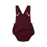 Summer Newborn Baby Girl Boy Cotton Solid Cute Bottom Romper Sleeveless Jumpsuit Infant One-pieces Suspender Outfit Clothes