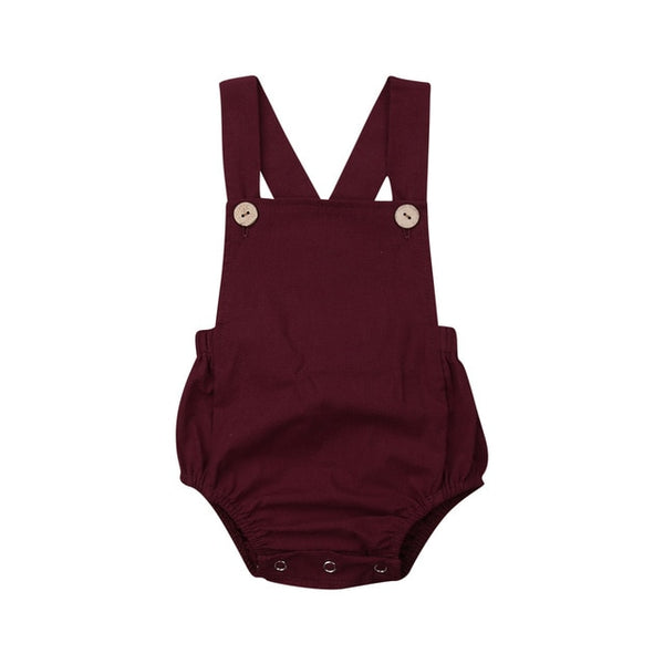 Summer Newborn Baby Girl Boy Cotton Solid Cute Bottom Romper Sleeveless Jumpsuit Infant One-pieces Suspender Outfit Clothes