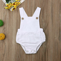 Summer Newborn Baby Girl Boy Cotton Solid Cute Bottom Romper Sleeveless Jumpsuit Infant One-pieces Suspender Outfit Clothes