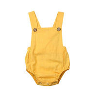 Summer Newborn Baby Girl Boy Cotton Solid Cute Bottom Romper Sleeveless Jumpsuit Infant One-pieces Suspender Outfit Clothes