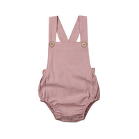 Summer Newborn Baby Girl Boy Cotton Solid Cute Bottom Romper Sleeveless Jumpsuit Infant One-pieces Suspender Outfit Clothes