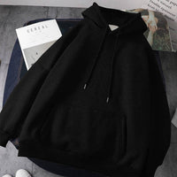 Women Winter Sweatshirts Coat Causal Warm Thick Fleece Pocket Solid Grey Black Female Hooded Coat Outerwear Harajuku BF Oversize