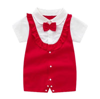 New Born Baby Clothing Summer Gentleman Rompers 0-12M Baby Boys Cotton Jumpsuit Baby Body Clothes Newborn Unisex Thin Costumes