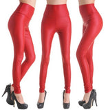 New Women Sexy Leggings Faux Leather Stretch Legging High Waist Leggings Juniors Pants 4 size 21 Colors