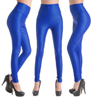 New Women Sexy Leggings Faux Leather Stretch Legging High Waist Leggings Juniors Pants 4 size 21 Colors