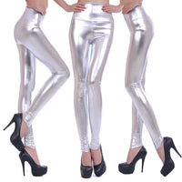 New Women Sexy Leggings Faux Leather Stretch Legging High Waist Leggings Juniors Pants 4 size 21 Colors