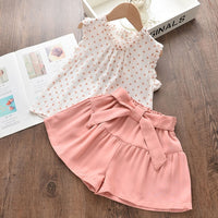 Kids Girls Clothing Sets Summer New Style Brand  Baby Girls Clothes short Sleeve T-Shirt+Pant Dress 2Pcs Children Clothes Suits