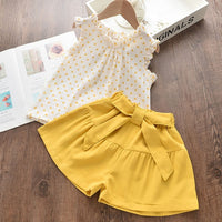 Kids Girls Clothing Sets Summer New Style Brand  Baby Girls Clothes short Sleeve T-Shirt+Pant Dress 2Pcs Children Clothes Suits