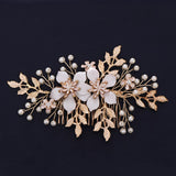 Trendy Wedding Hair Accessories Hair Comb Pearl Headdress Bridal Flower Hair Comb woman Tiara Prom Handmade Hair ornaments