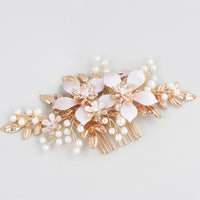 Trendy Wedding Hair Accessories Hair Comb Pearl Headdress Bridal Flower Hair Comb woman Tiara Prom Handmade Hair ornaments