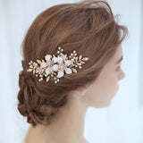 Trendy Wedding Hair Accessories Hair Comb Pearl Headdress Bridal Flower Hair Comb woman Tiara Prom Handmade Hair ornaments