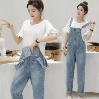 Denim Jumpsuits Women Spring Basic Washed Blue Overalls Outwear Office Lady Womens Elegant Long Trouser Rompers