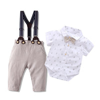 Newborn Clothes Baby Boys Cotton Clothing Infant Printed Bodysuit + Bib Pants Outfit Fashion Children Fall Costume 2021 New